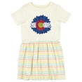thumbnail image 1 of Inktastic Colorado Flag Sunflower Girls Toddler Dress, 1 of 5