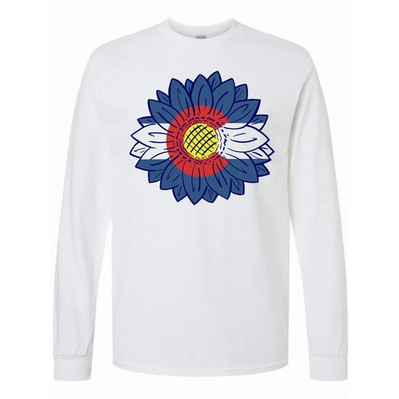Inktastic Colorado Flag Sunflower Long Sleeve T-Shirt