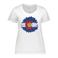 thumbnail image 1 of Inktastic Colorado Flag Sunflower Women's Plus Size T-Shirt, 1 of 5