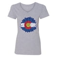 thumbnail image 1 of Inktastic Colorado Flag Sunflower Women's V-Neck T-Shirt, 1 of 5