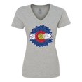 thumbnail image 1 of Inktastic Colorado Flag Sunflower Women's V-Neck T-Shirt, 1 of 5
