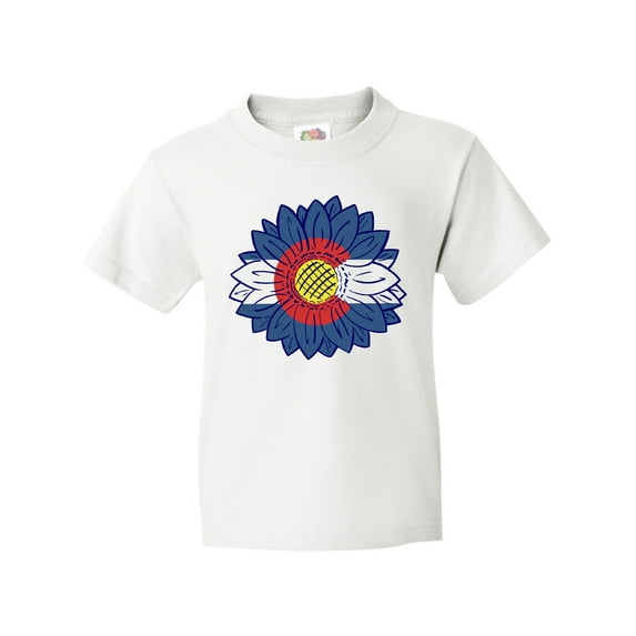 Inktastic Colorado Flag Sunflower Youth T-Shirt