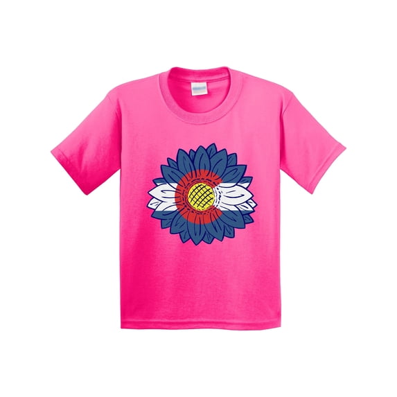 Inktastic Colorado Flag Sunflower Youth T-Shirt