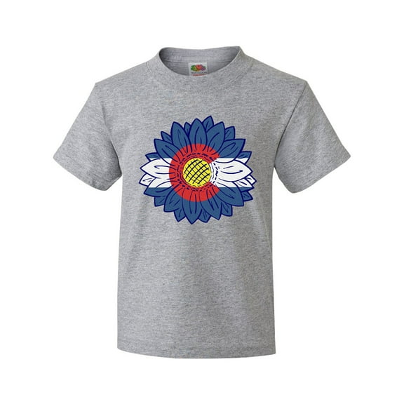 Inktastic Colorado Flag Sunflower Youth T-Shirt
