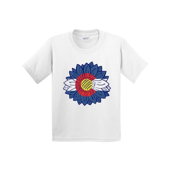 Inktastic Colorado Flag Sunflower Youth T-Shirt