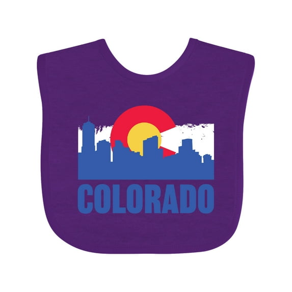 Inktastic Colorado Flag and Skyline Boys or Girls Baby Bib