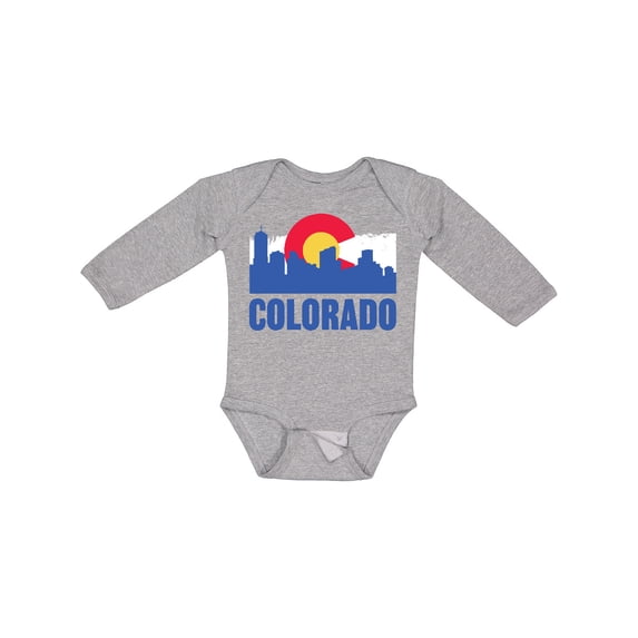 Inktastic Colorado Flag and Skyline Boys or Girls Long Sleeve Baby Bodysuit