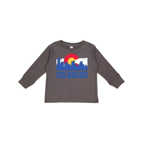 Inktastic Colorado Flag and Skyline Boys or Girls Long Sleeve Toddler T-Shirt