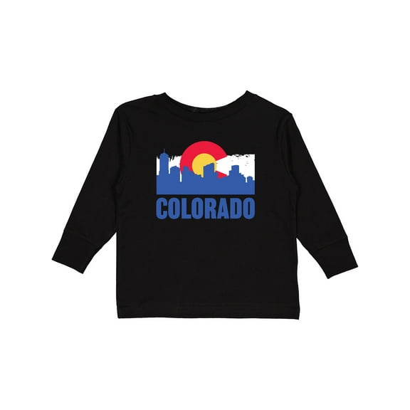 Inktastic Colorado Flag and Skyline Boys or Girls Long Sleeve Toddler T-Shirt