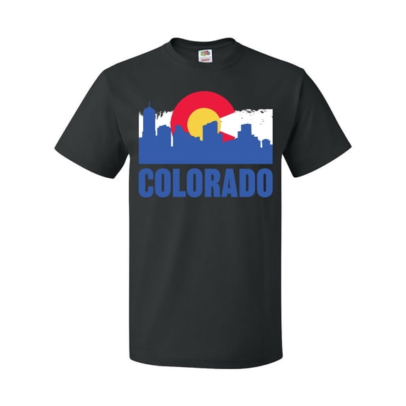Inktastic Colorado Flag and Skyline T-Shirt