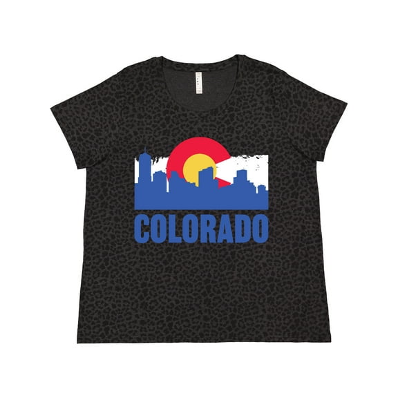 Inktastic Colorado Flag and Skyline Women's Plus Size T-Shirt