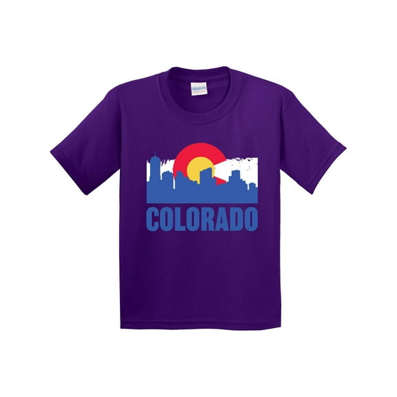Inktastic Colorado Flag and Skyline Youth T-Shirt