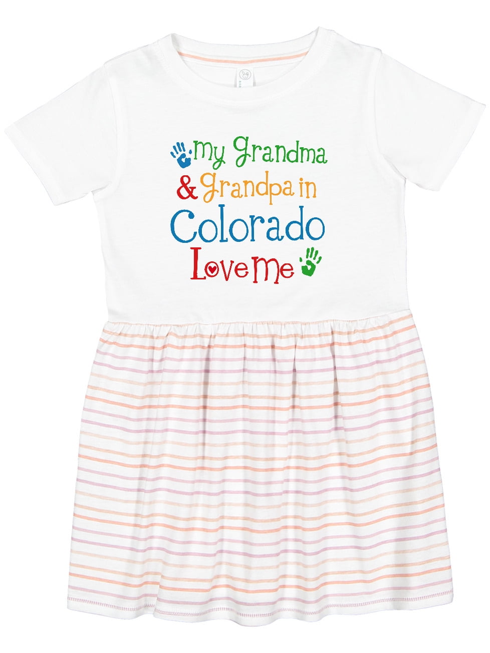 Inktastic My Grandma And Grandpa Love Me Toddler T-Shirt - Colorful Handprint Design For Grandchildren