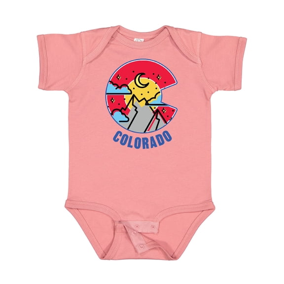 Inktastic Colorado Mountain Scene with Clouds and Moon Boys or Girls Baby Bodysuit