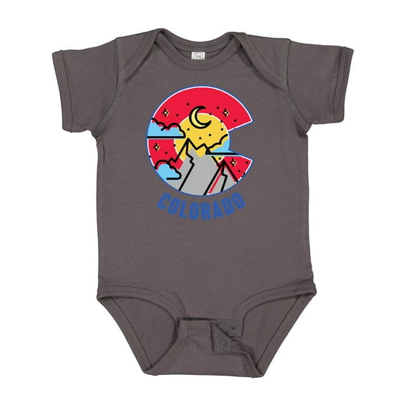 Inktastic Colorado Mountain Scene with Clouds and Moon Boys or Girls Baby Bodysuit