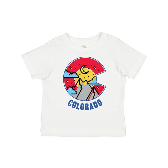 Inktastic Colorado Mountain Scene with Clouds and Moon Boys or Girls Toddler T-Shirt