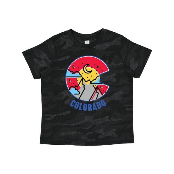 Inktastic Colorado Mountain Scene with Clouds and Moon Boys or Girls Toddler T-Shirt