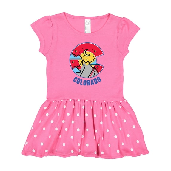 Inktastic Colorado Mountain Scene with Clouds and Moon Girls Toddler Dress