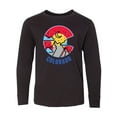 thumbnail image 1 of Inktastic Colorado Mountain Scene with Clouds and Moon Long Sleeve Youth T-Shirt, 1 of 5