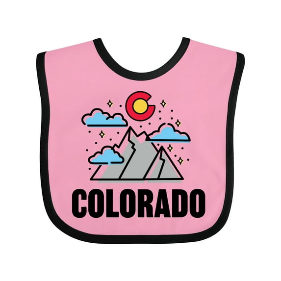 Inktastic Colorado Mountains and Clouds Boys or Girls Baby Bib