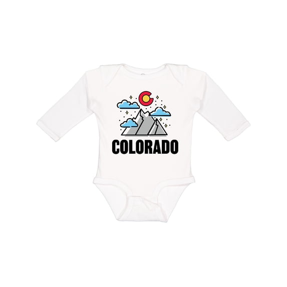 Inktastic Colorado Mountains and Clouds Boys or Girls Long Sleeve Baby Bodysuit