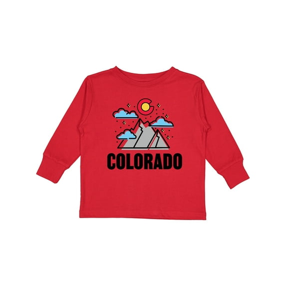 Inktastic Colorado Mountains and Clouds Boys or Girls Long Sleeve Toddler T-Shirt