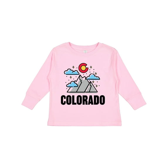 Inktastic Colorado Mountains and Clouds Boys or Girls Long Sleeve Toddler T-Shirt