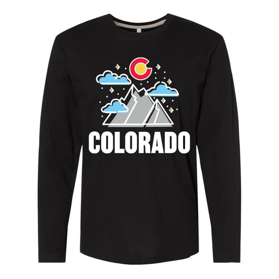 Inktastic Colorado Mountains and Clouds Long Sleeve T-Shirt