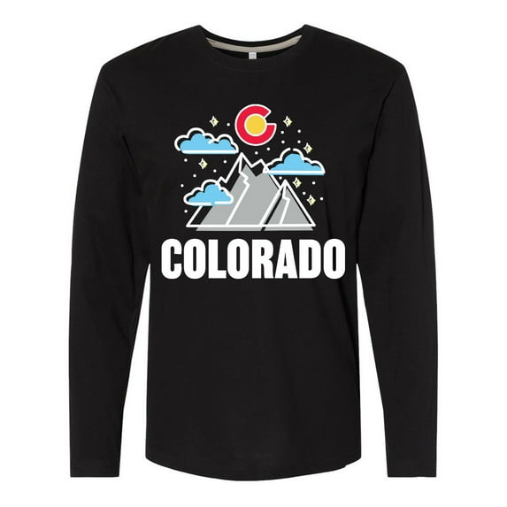 Inktastic Colorado Mountains and Clouds Long Sleeve T-Shirt