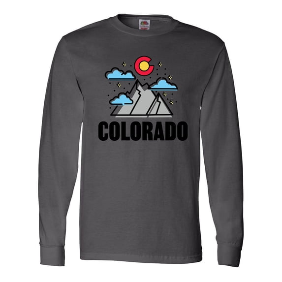 Inktastic Colorado Mountains and Clouds Long Sleeve T-Shirt