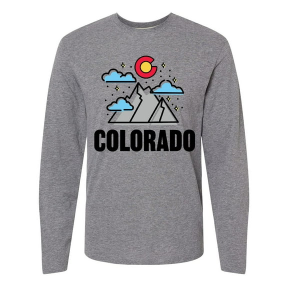 Inktastic Colorado Mountains and Clouds Long Sleeve T-Shirt