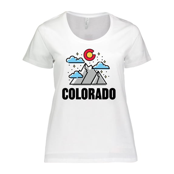 Inktastic Colorado Mountains and Clouds Women's Plus Size T-Shirt