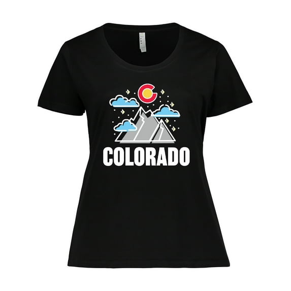 Inktastic Colorado Mountains and Clouds Women's Plus Size T-Shirt