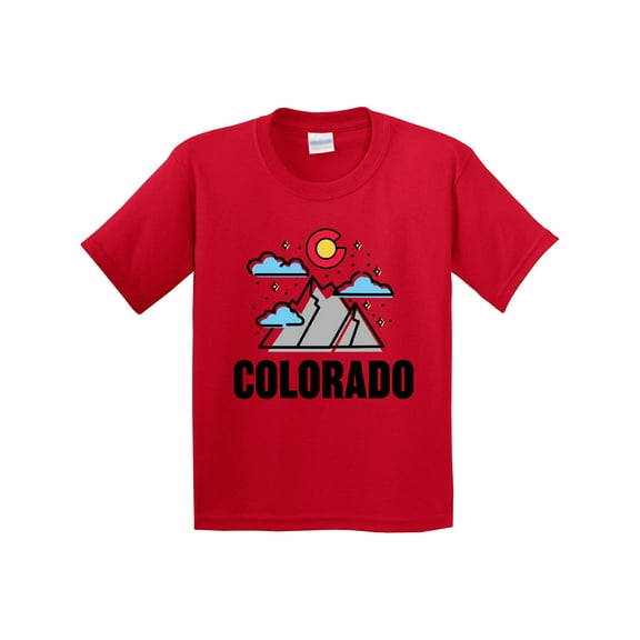 Inktastic Colorado Mountains and Clouds Youth T-Shirt
