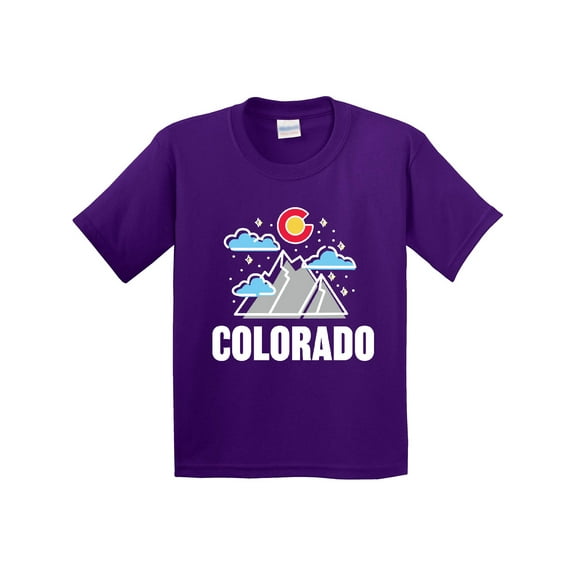 Inktastic Colorado Mountains and Clouds Youth T-Shirt