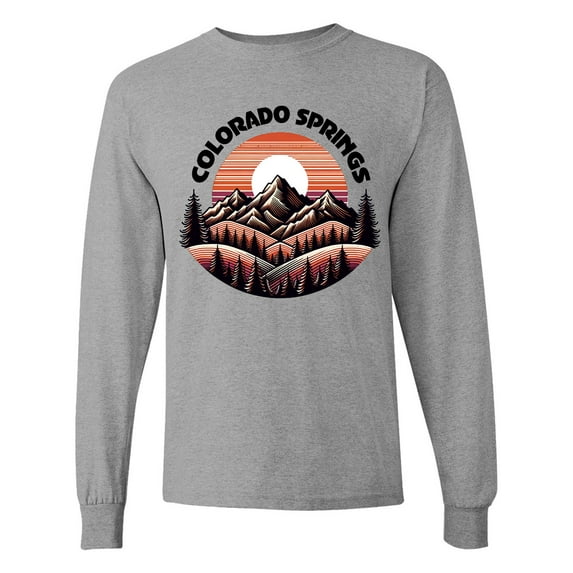 Inktastic Colorado Springs Colorado Mountains Long Sleeve T-Shirt