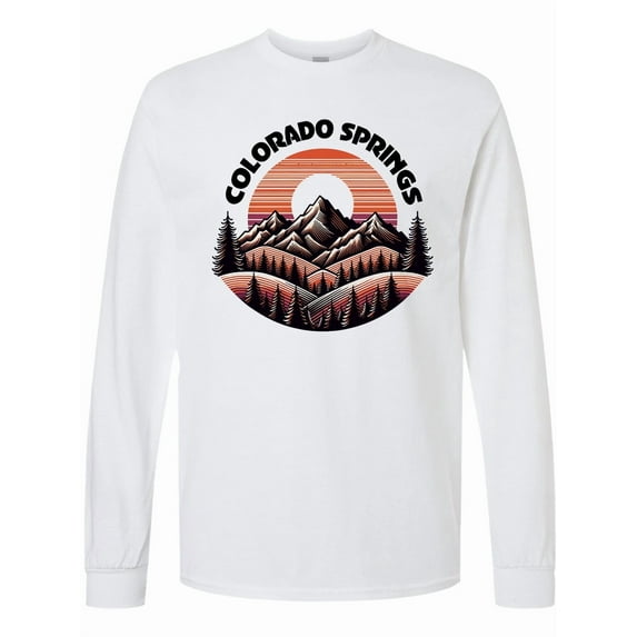 Inktastic Colorado Springs Colorado Mountains Long Sleeve T-Shirt