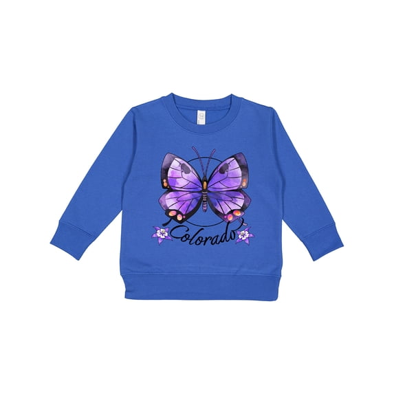 Inktastic Colorado State Butterfly and Flowers Toddler Sweatshirt