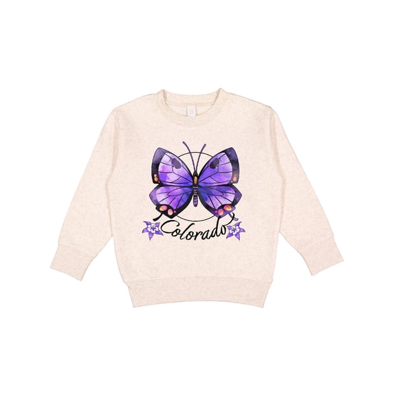 Inktastic Colorado State Butterfly and Flowers Toddler Sweatshirt