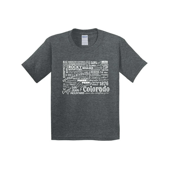 Inktastic Colorado Word Salad State Outline Youth T-Shirt