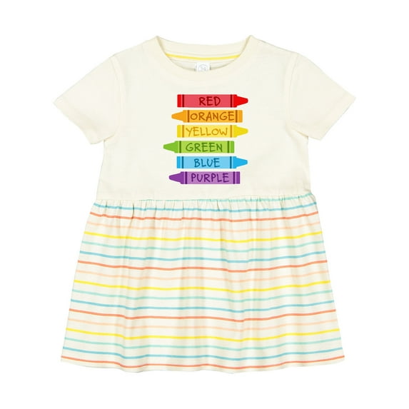 Inktastic Colored Crayons Girls Baby Dress