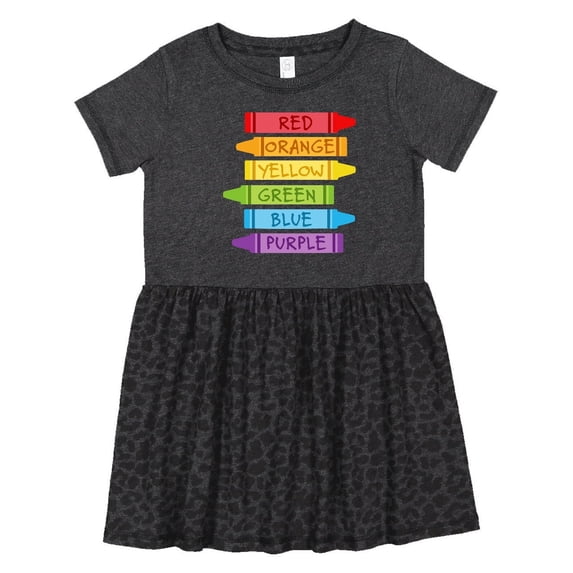 Inktastic Colored Crayons Girls Toddler Dress