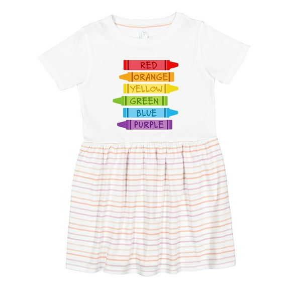 Inktastic Colored Crayons Girls Toddler Dress