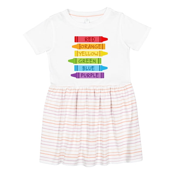 Inktastic Colored Crayons Girls Toddler Dress