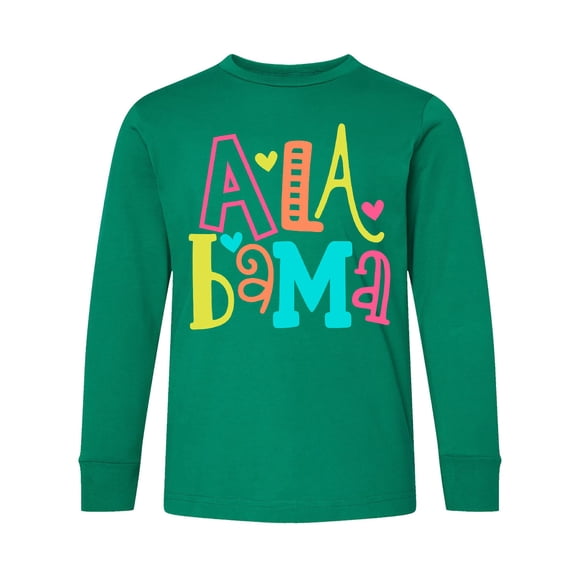 Inktastic Colorful Alabama State Long Sleeve Youth T-Shirt