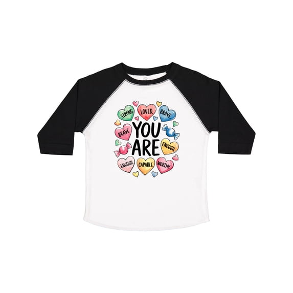 Inktastic Colorful Encouragement You Are Strong Loved Brave Enough Capable Worthy Boys or Girls Toddler T-Shirt