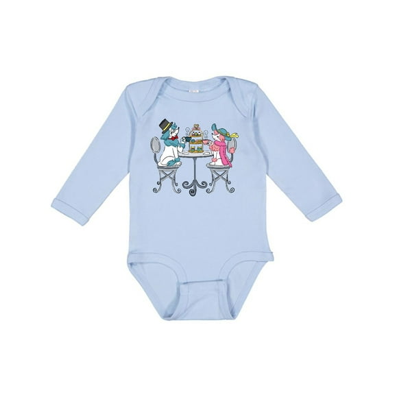 Inktastic Colorful French Poodles With Tea Boys or Girls Long Sleeve Baby Bodysuit