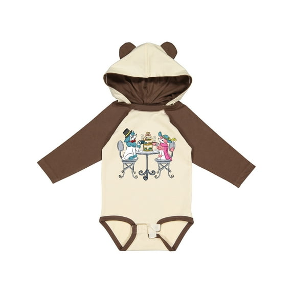 Inktastic Colorful French Poodles With Tea Boys or Girls Long Sleeve Baby Bodysuit