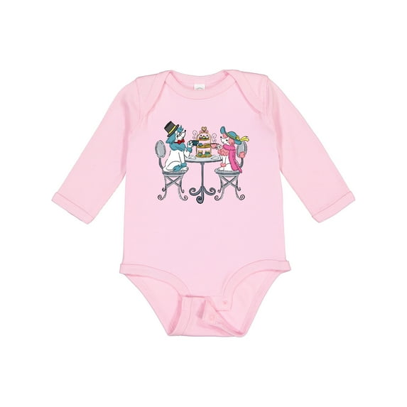 Inktastic Colorful French Poodles With Tea Boys or Girls Long Sleeve Baby Bodysuit
