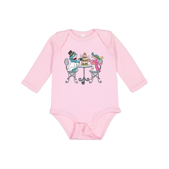 Inktastic Colorful French Poodles With Tea Boys or Girls Long Sleeve Baby Bodysuit